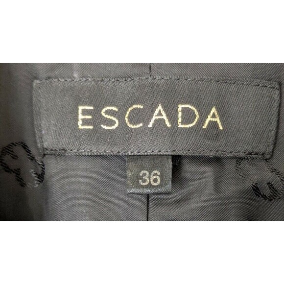 Escada Blazer Black Pinstripe Wool 2 Button Lined Business Office Size 36 - Picture 8 of 9